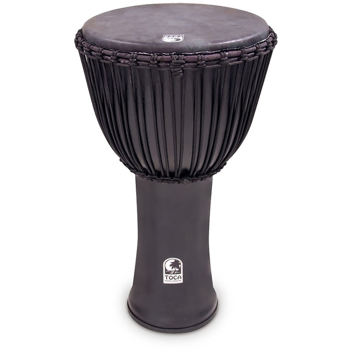 Toca Freestyle Rope Tuned 14" Cannon Djembe with Bag, Black Mamba