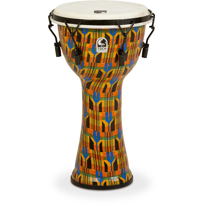 Toca Freestyle Mechanically Tuned 10" Djembe, Extended Rim, Kente