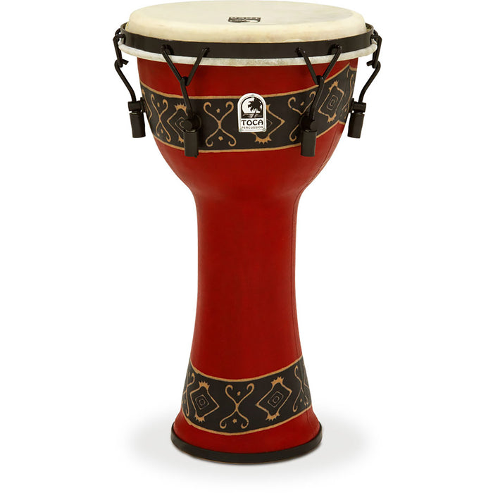Toca Freestyle Mechanically Tuned 10" Djembe, Extended Rim, Bali Red