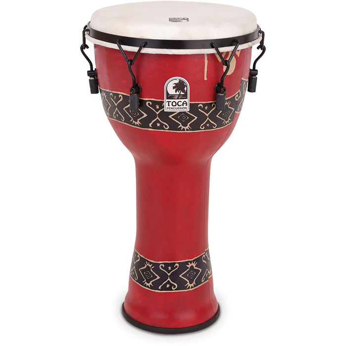 Toca Freestyle Mechanically Tuned 12" Djembe, Extended Rim, Bali Red