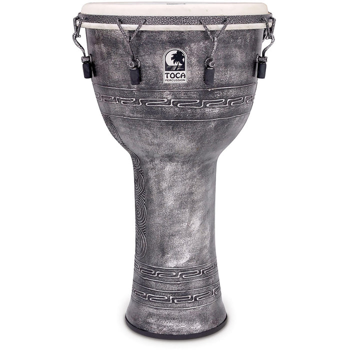 Toca Freestyle Mech Tuned 14" Djembe w/Bag, Ext Rim, Antique Silver