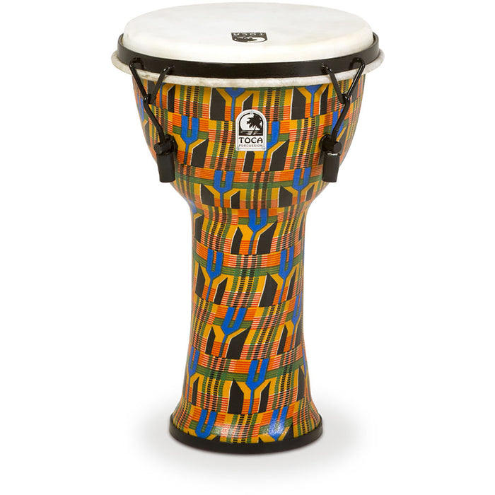 Toca Freestyle Mechanically Tuned 9" Djembe, Extended Rim, Kente