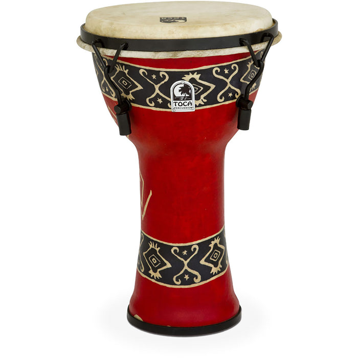 Toca Freestyle Mechanically Tuned 9" Djembe, Extended Rim, Bali Red