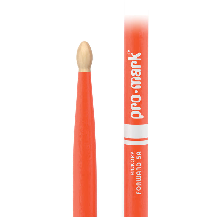 ProMark Classic Forward 5A Painted Orange Hickory Drumstick, Oval Wood Tip