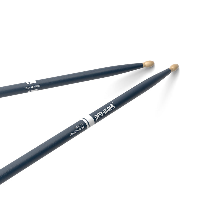 ProMark Classic Forward 5B Painted Blue Hickory Drumstick, Oval Wood Tip
