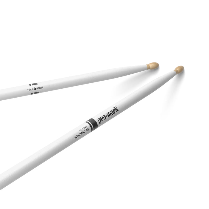 ProMark Classic Forward 5B Painted White Hickory Drumstick, Oval Wood Tip