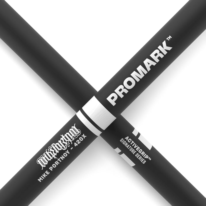 ProMark Mike Portnoy 420X ActiveGrip Hickory Drumstick, Wood Tip