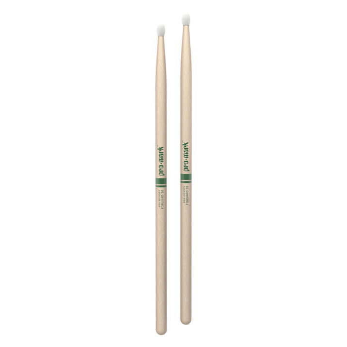 ProMark Classic Forward 2B Raw Hickory Drumstick, Oval Nylon Tip