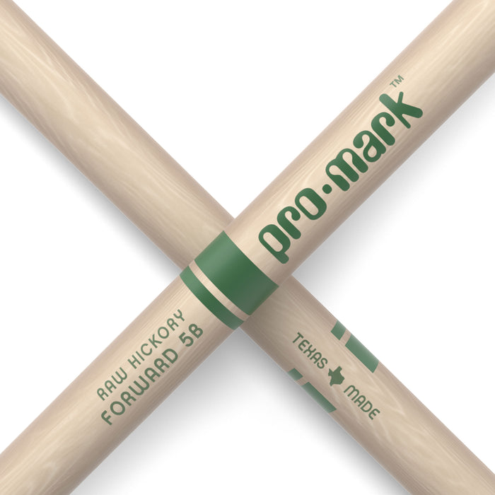 ProMark Classic Forward 5B Raw Hickory Drumstick, Oval Nylon Tip