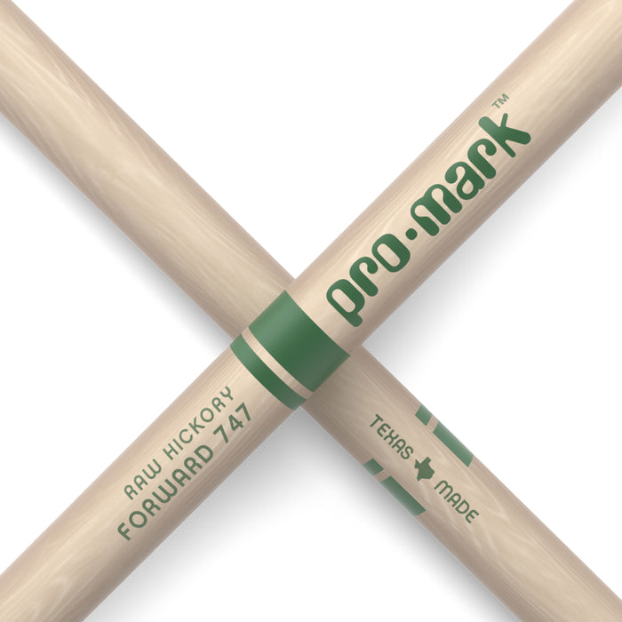 ProMark Classic Forward 747 Raw Hickory Drumstick, Oval Nylon Tip
