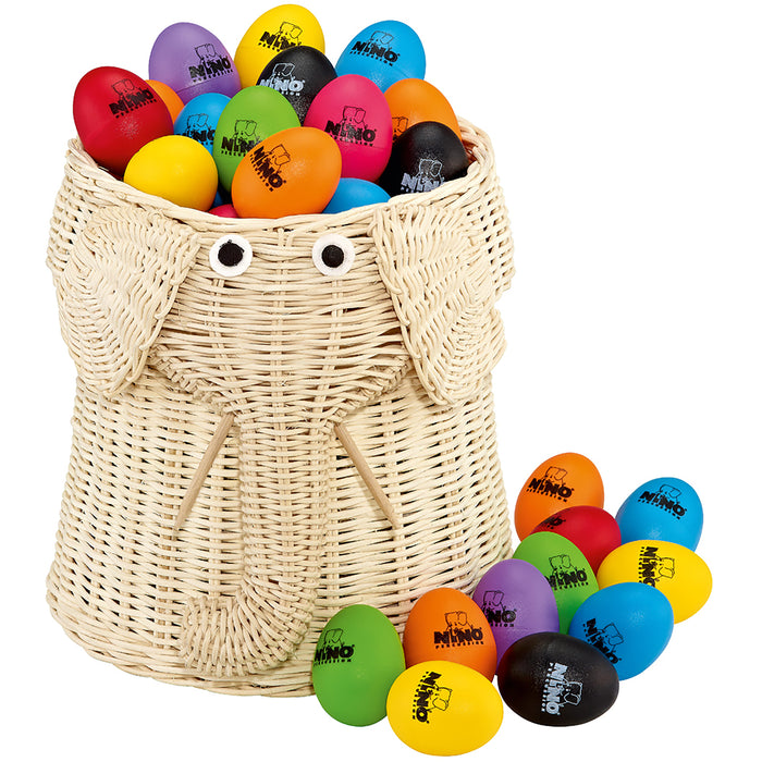 Meinl NINO Plastic Egg Shaker Assortment of 80 Pieces with Basket