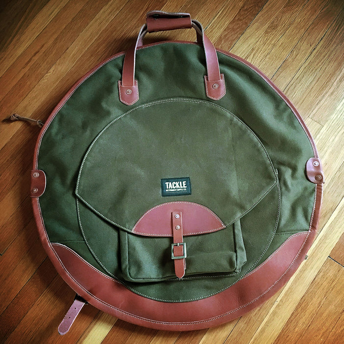 Tackle Leather & Canvas 22" Backpack Cymbal Case - Forest Green