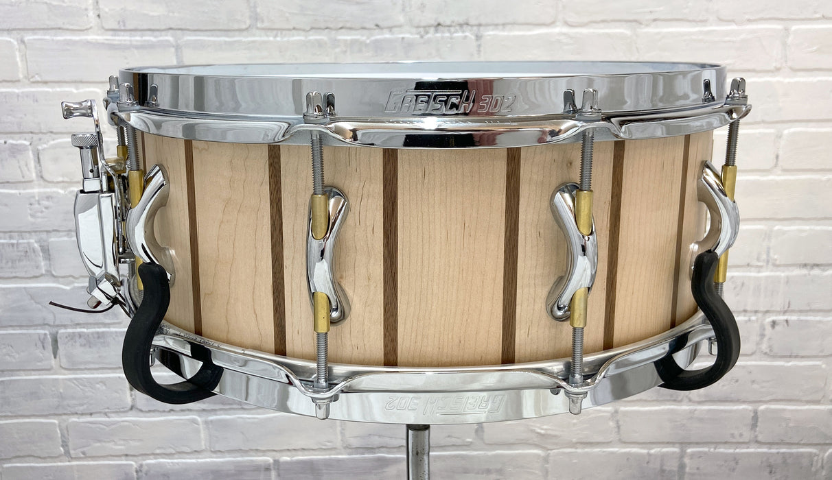 DaVille 6.5" x 14" Maple & Walnut Stave Shell Snare Drum