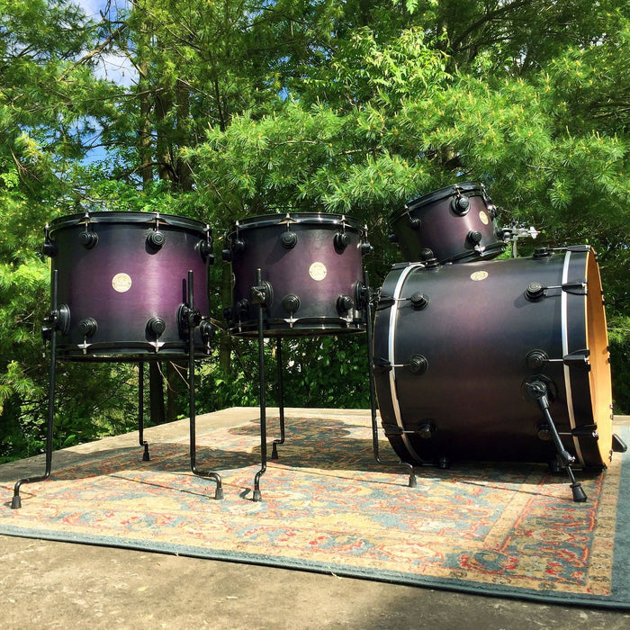 DW Collectors Series 5pc Shell Pack in Black/Purple Burst w/ Black Hardware