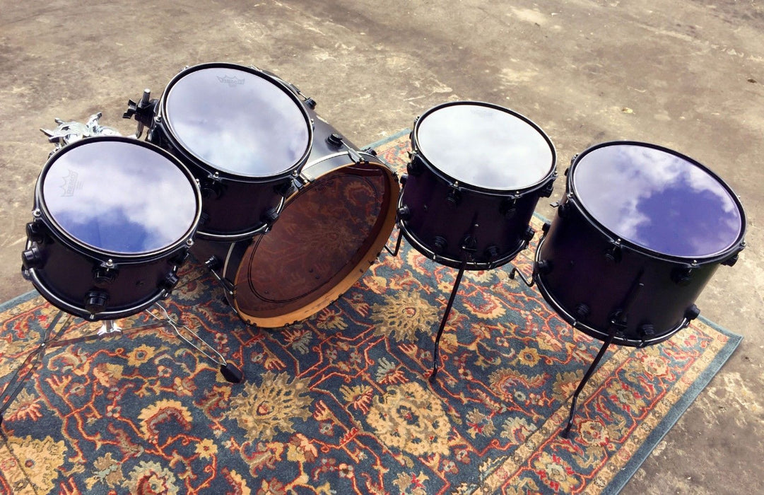 DW Collectors Series 5pc Shell Pack in Black/Purple Burst w/ Black Hardware