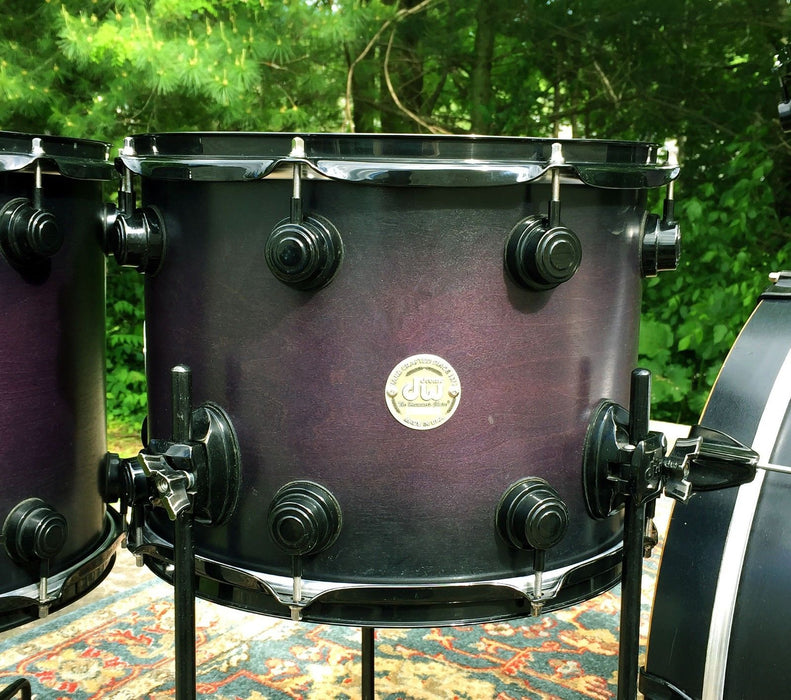 DW Collectors Series 5pc Shell Pack in Black/Purple Burst w/ Black Hardware