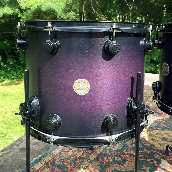 DW Collectors Series 5pc Shell Pack in Black/Purple Burst w/ Black Hardware