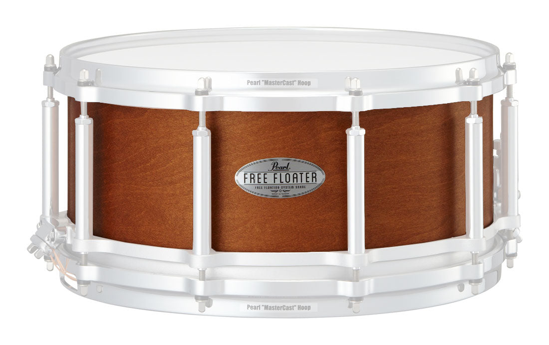 Pearl Free Floating Snare Replacement Shell 6.5" Maple/Mahogany #322 Satin Mahogany