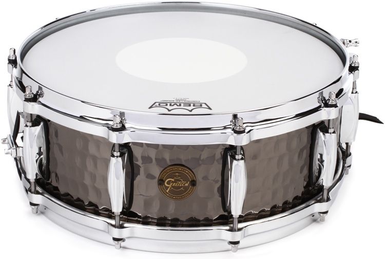 Gretsch Full S1-0514-BSH Range Hammered Black Steel Snare Drum 14x5" New Blowout