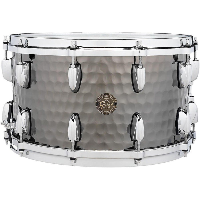 Gretsch Full S1-0814-BSH Range Hammered Black Steel Snare Drum 14x8" New Blowout