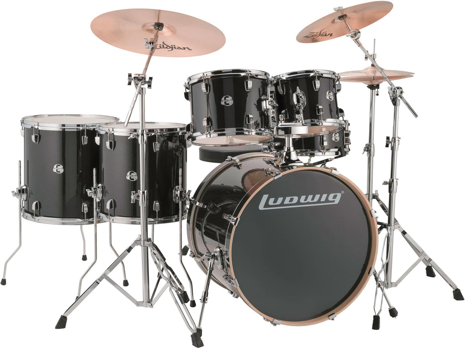 Ludwig Element Evolution 22" 6pc Complete Drum Set w/ Zildjian Cymbals