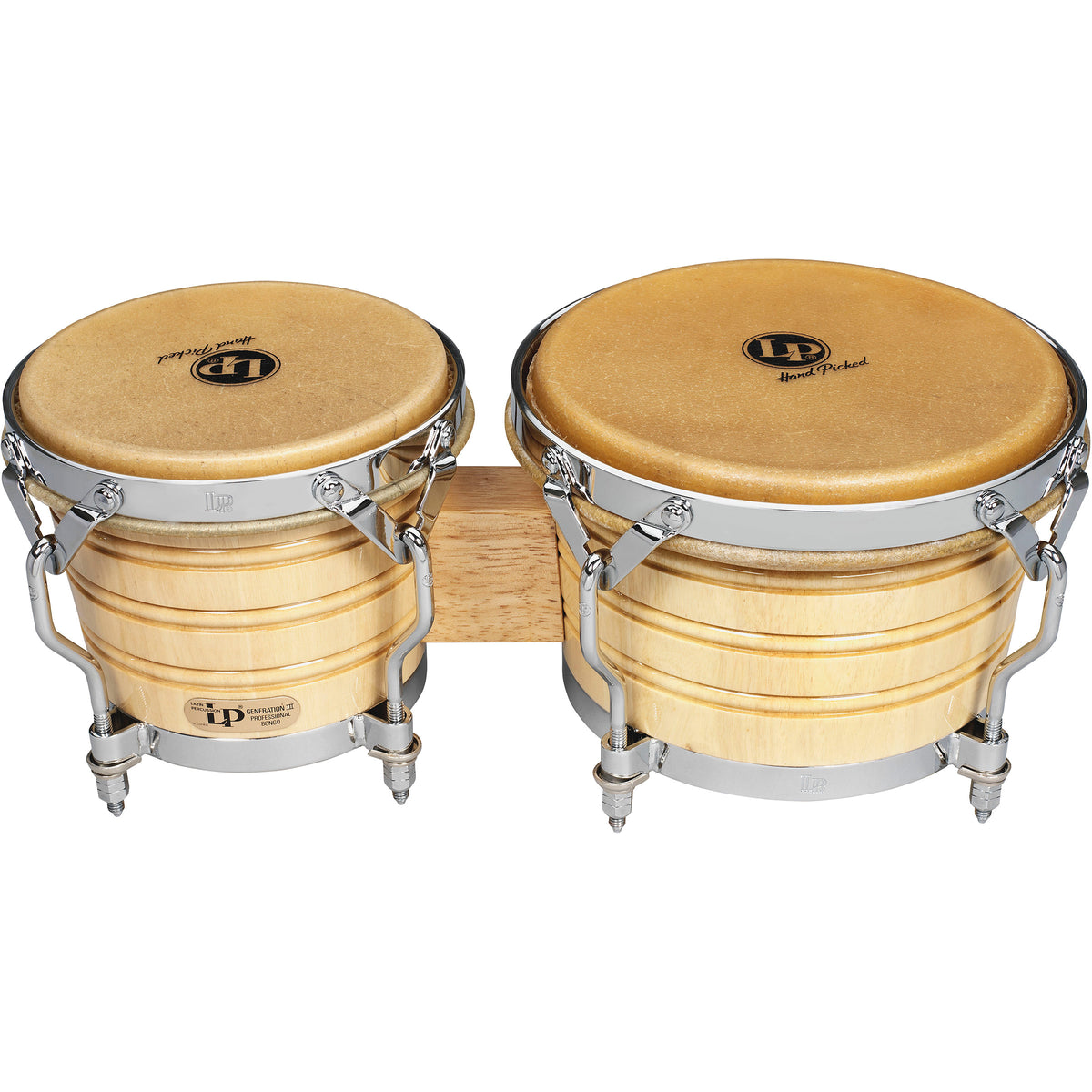 LP Gen III Wood Bongos Chrome Traditional Rims - LP201A-3 — Drums