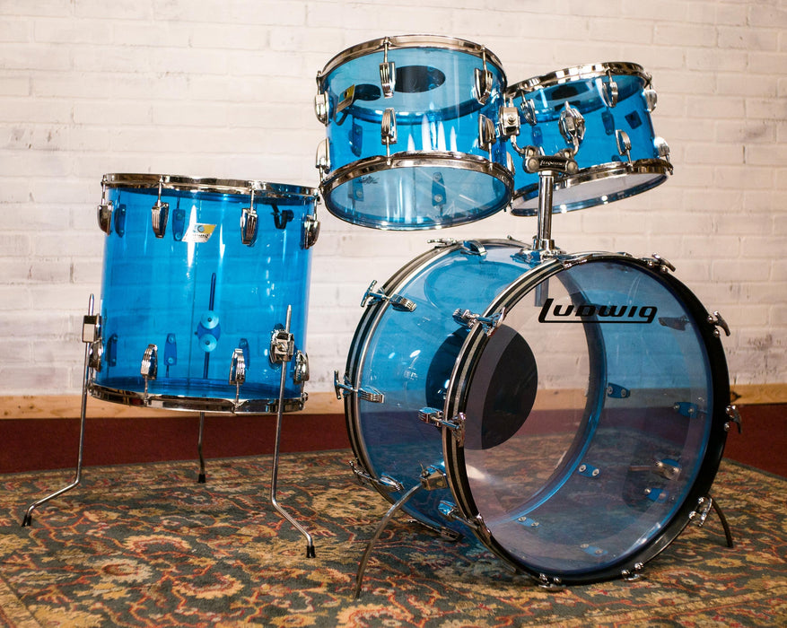 Ludwig Early 70's Blue Vistalite 4pc Shell Pack