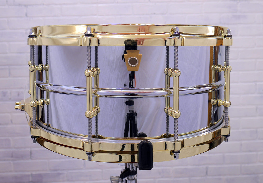 Ludwig 6.5" x 14" Chrome Over Brass "Brass on Brass" Snare Drum - B STOCK