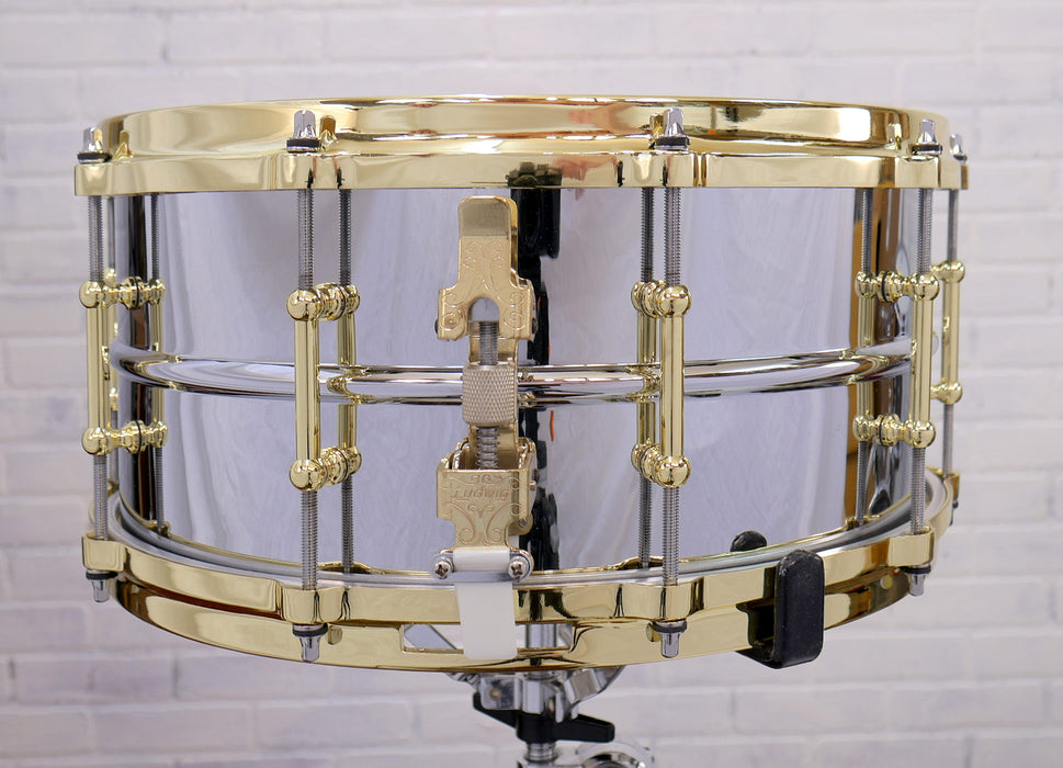 Ludwig 6.5" x 14" Chrome Over Brass "Brass on Brass" Snare Drum - B STOCK