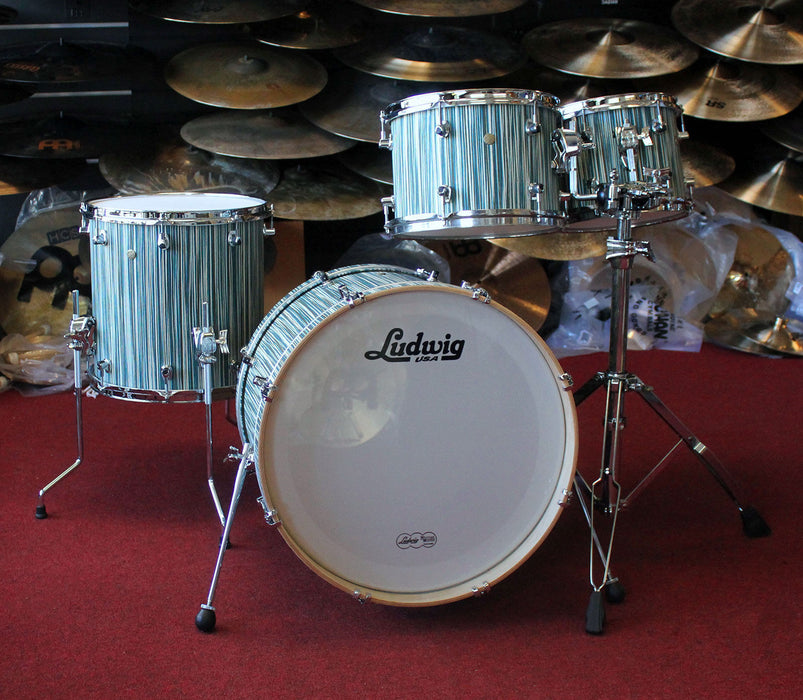 Ludwig Signet RARE - 20/14/12/10  4 pc Drum Set Alpine Blue USA Blowout!