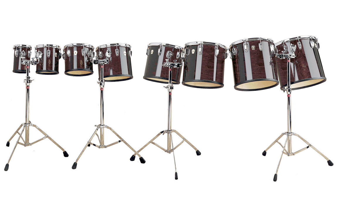 Ludwig 10", 12", 13", 14" Mid Range Concert Tom Set w/ Stands - Mahogany Stain