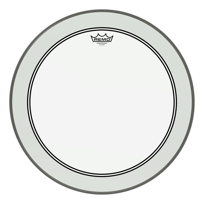 Remo POWERSTROKE 3 Bass Head 20" Clear w/2-1/2" White FALAM Patch