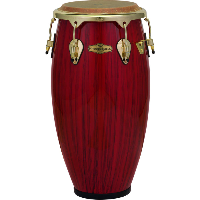 Pearl Havana 11.75" "Fat Belly" Fiberglass Conga - Red Tiger Stripe