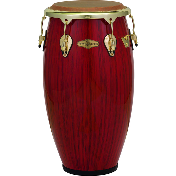 Pearl Havana 12.5" "Fat Belly" Fiberglass Tumba - Red Tiger Stripe