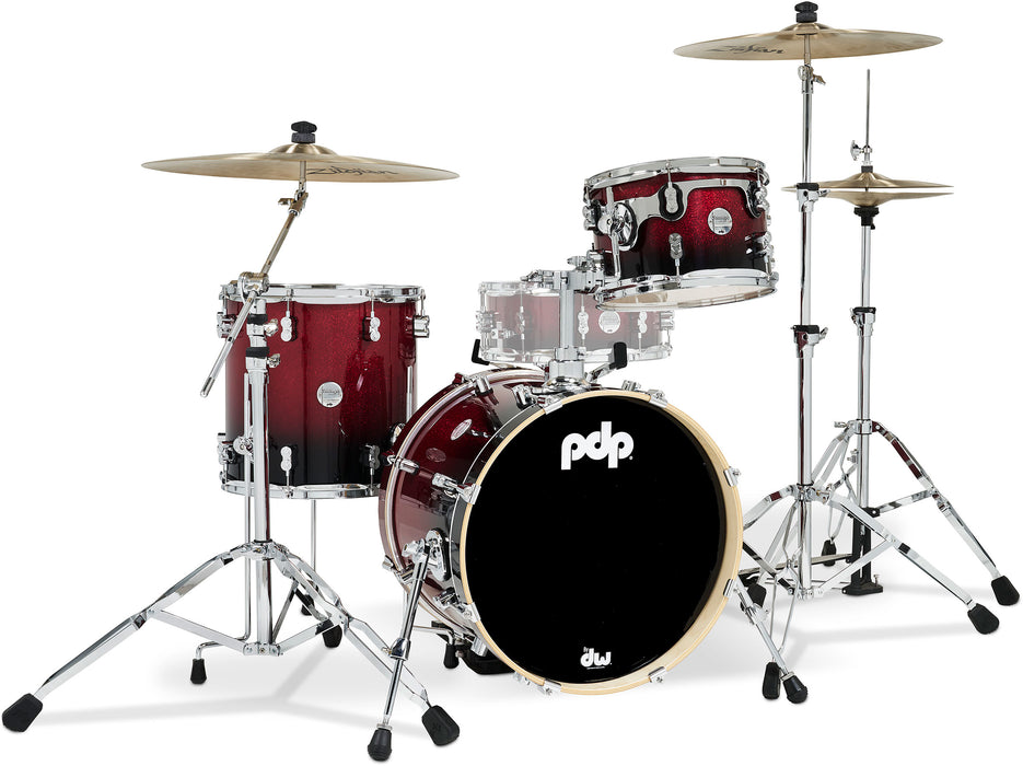 PDP Concept Maple 3pc Bop Shell Pack Red to Black Fade