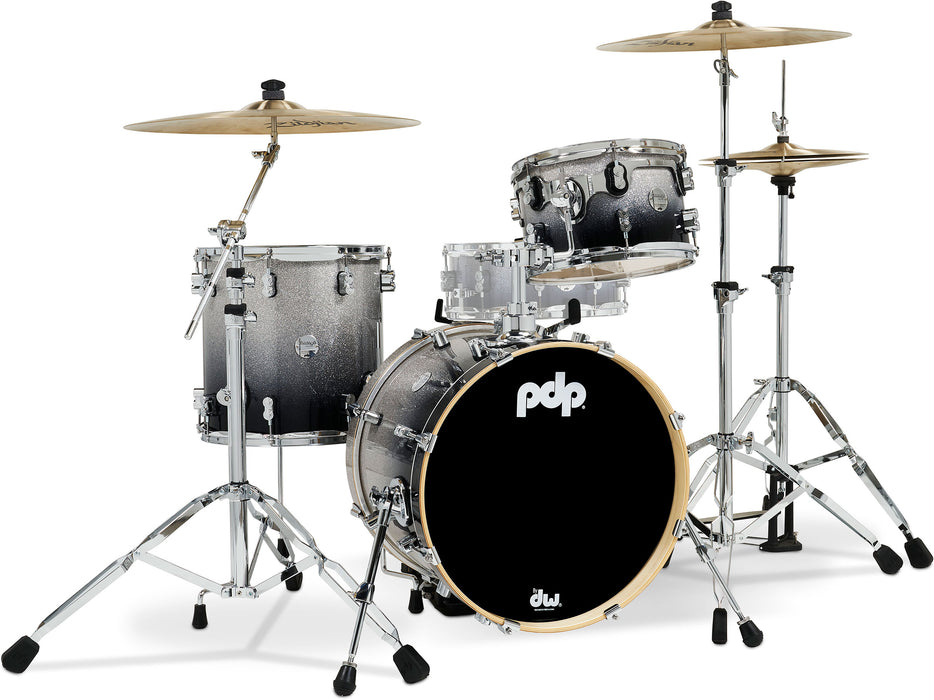 PDP Concept Maple 3pc Bop Shell Pack Silver to Black Fade