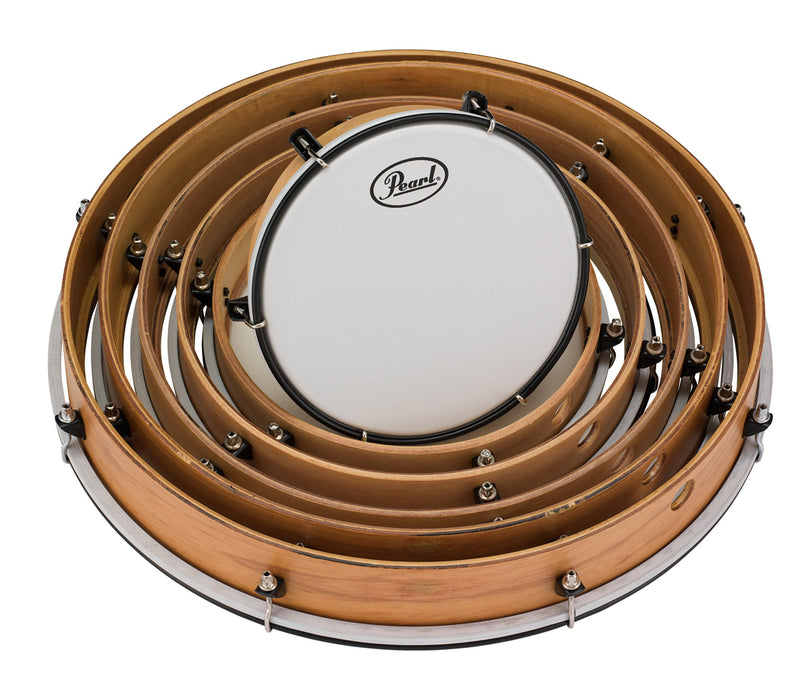 Pearl Tunable Frame Drum Pack - Includes 8,10,12,14,16,18" Drums w/ Coated Heads