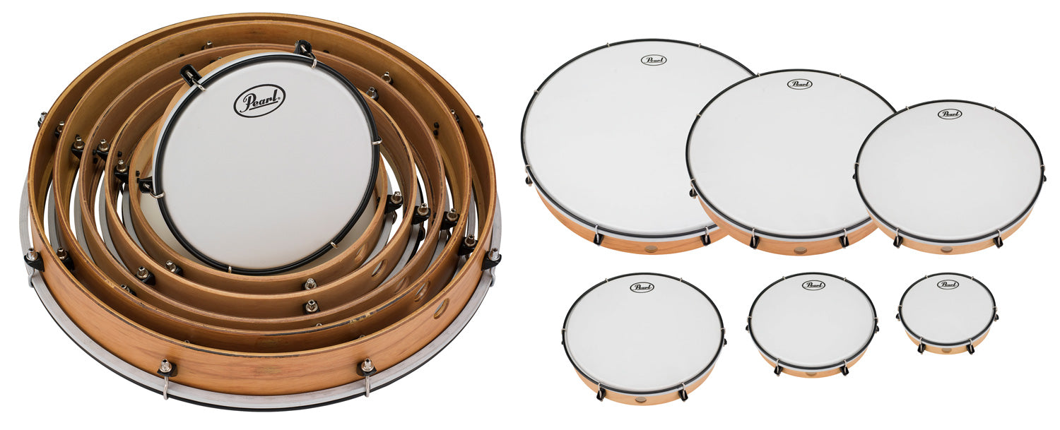Pearl Tunable Frame Drum Pack - Includes 8,10,12,14,16,18" Drums w/ Smooth Heads