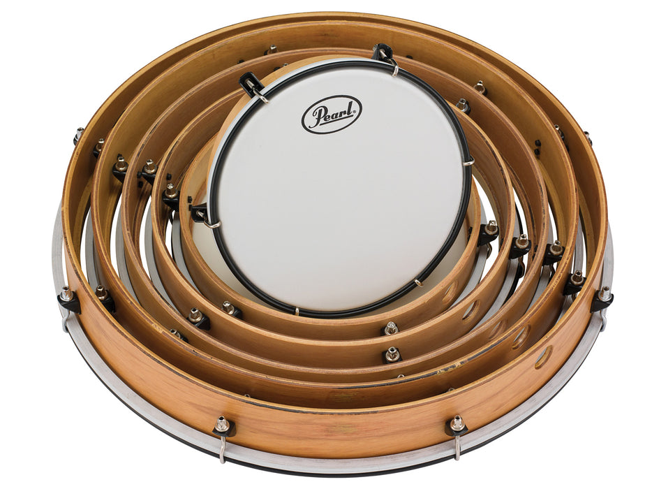 Pearl Tunable Frame Drum Pack - Includes 8,10,12,14,16,18" Drums w/ Smooth Heads