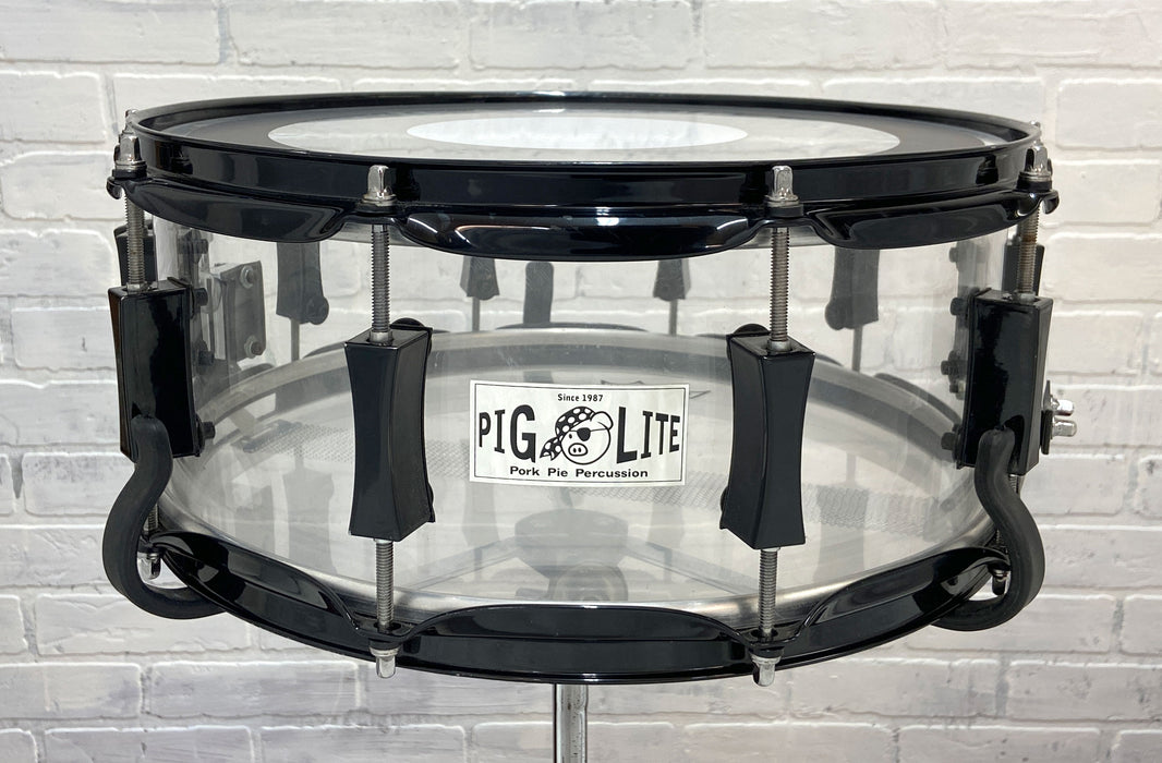 Pork Pie 5.5" x 14" Pig Lite Clear Acrylic Snare Drum