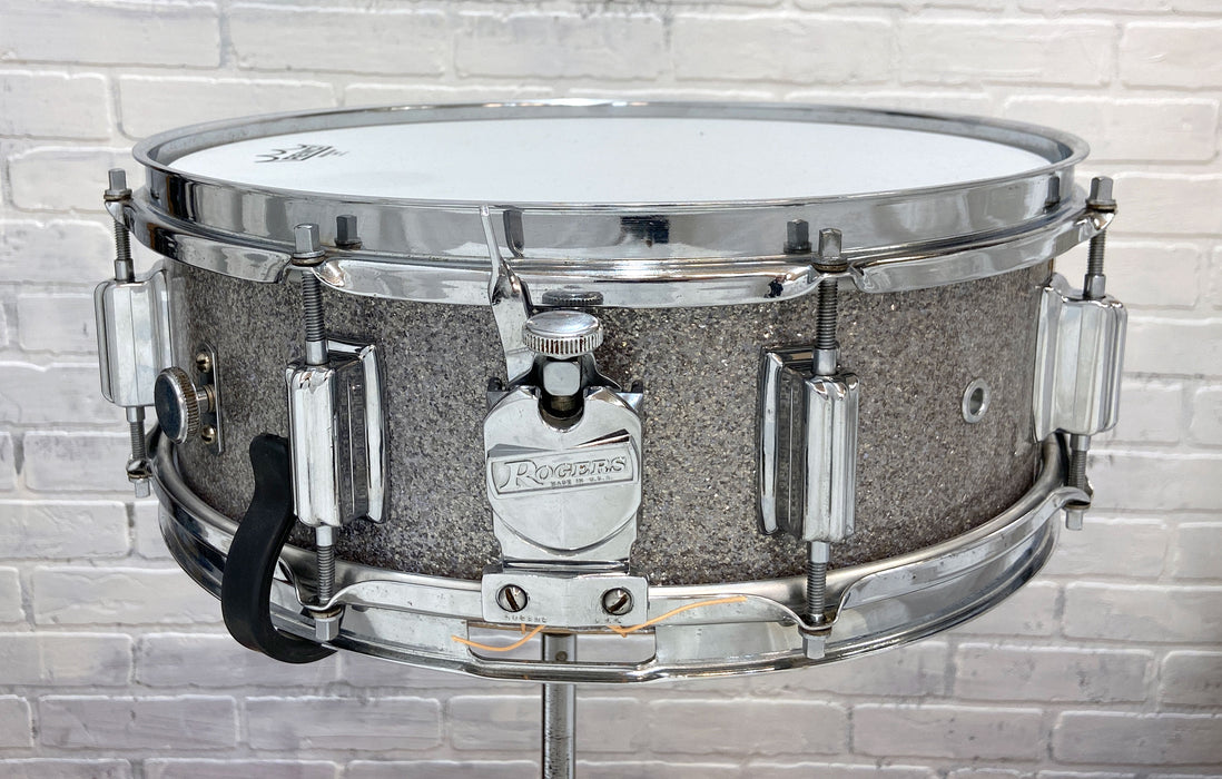 Rogers 5" x 14" Powertone Snare Drum in Silver Sparkle
