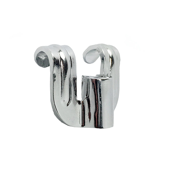 Mini Claw Hook for 3/8" Thick Wood Hoops - Wide - Chrome